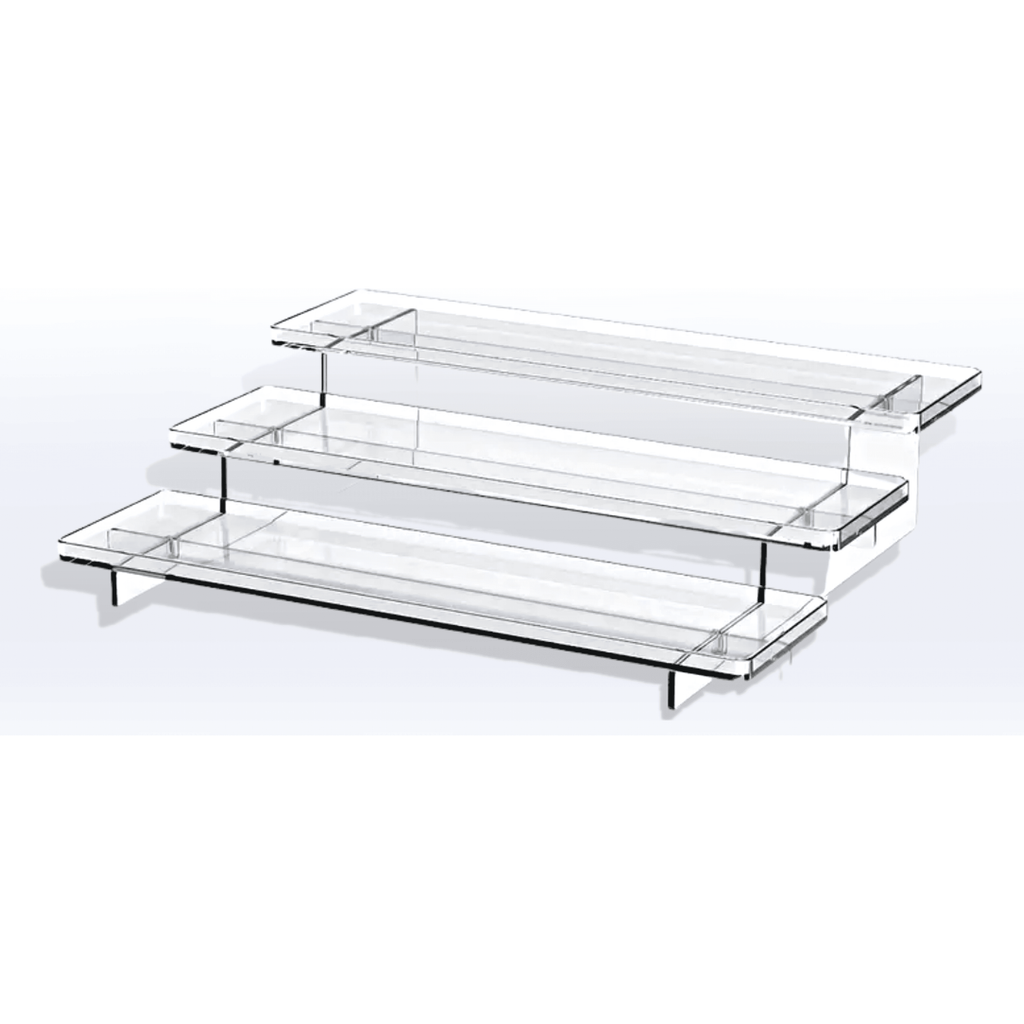 3-TIER CLEAR PLEXI PEDESTAL DISPLAY - SeattleDesignLab