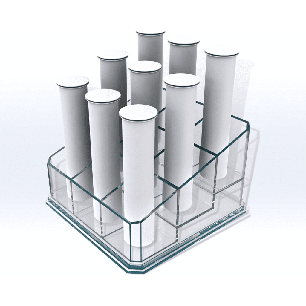 9-Tube Acrylic Pre-roll Step Display - SeattleDesignLab
