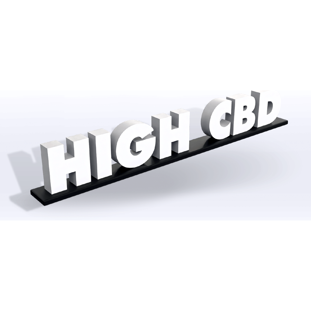 Acrylic High CBD Pedestal Sign - SeattleDesignLab
