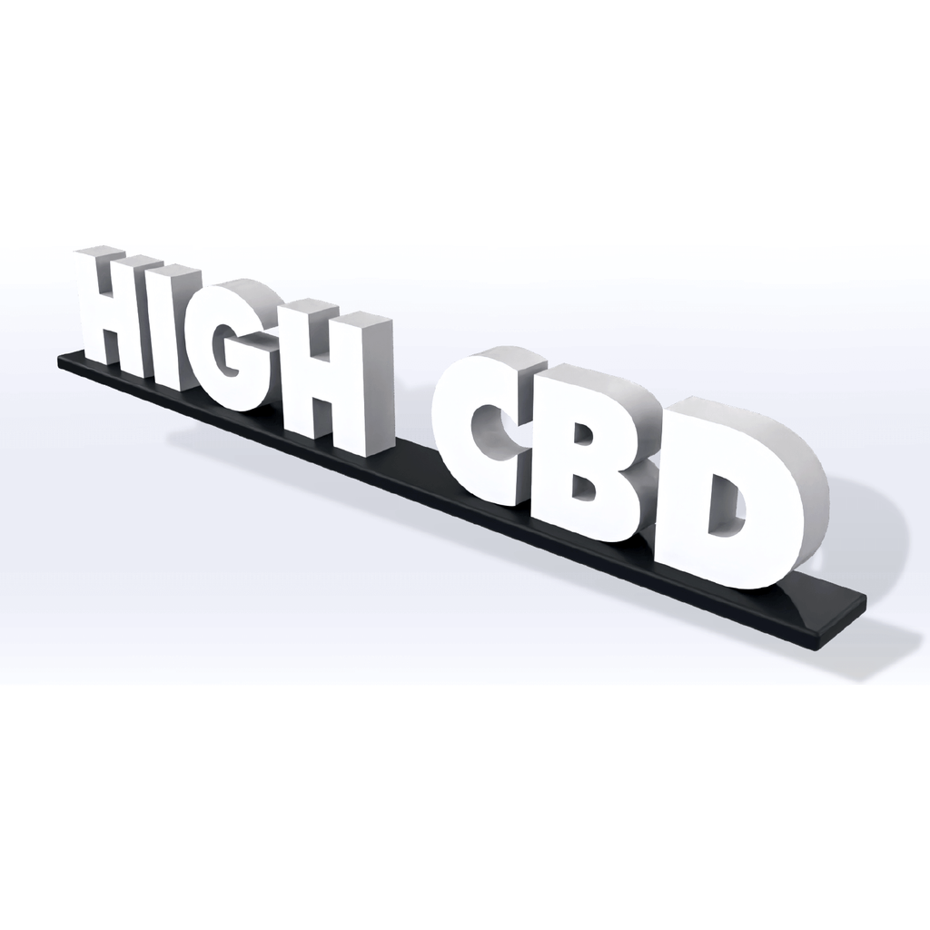 Acrylic High CBD Pedestal Sign - SeattleDesignLab