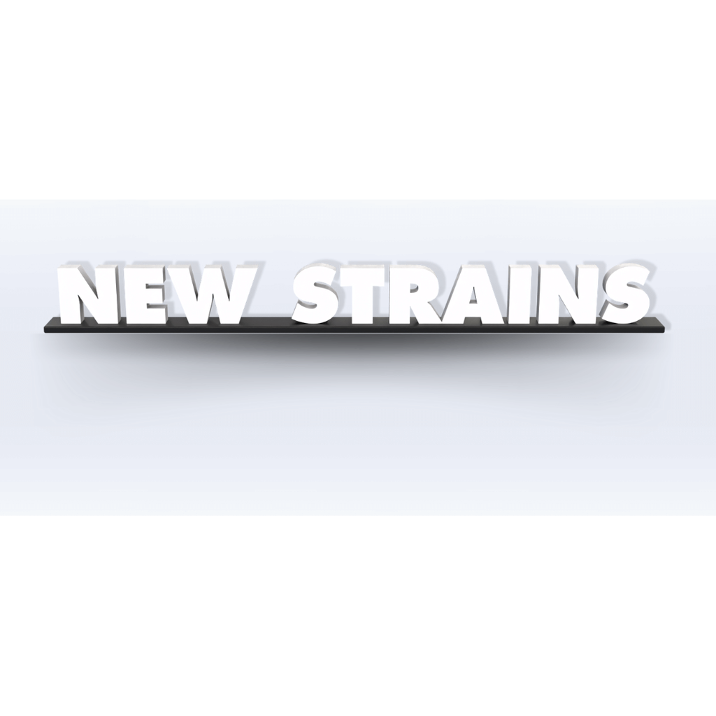 Acrylic New Strains Pedestal Sign - SeattleDesignLab