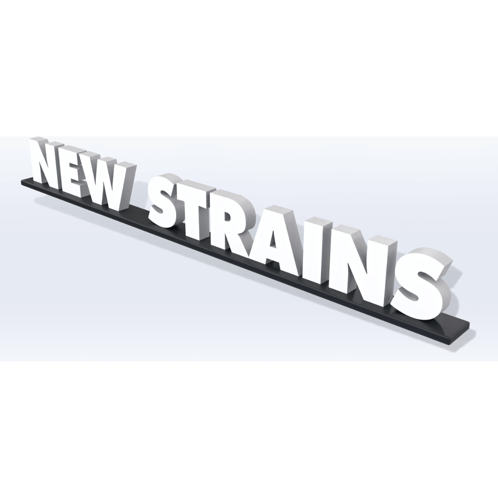 Acrylic New Strains Pedestal Sign - SeattleDesignLab