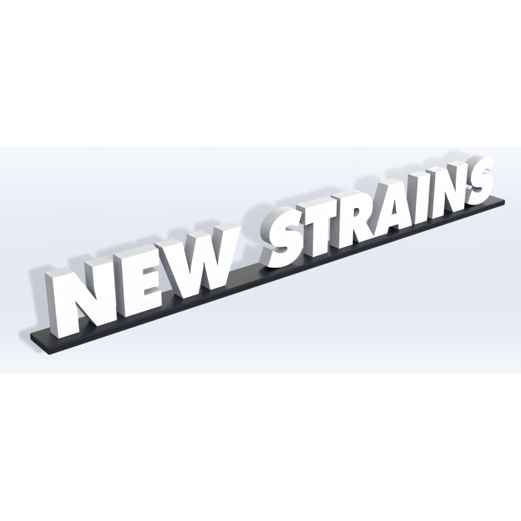 Acrylic New Strains Pedestal Sign - SeattleDesignLab