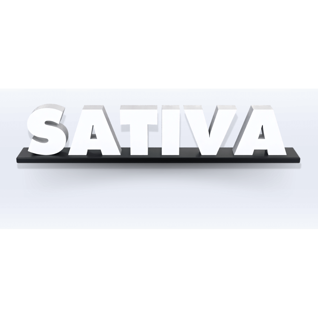 SIGN | Acrylic Sativa Pedestal Sign - SeattleDesignLab