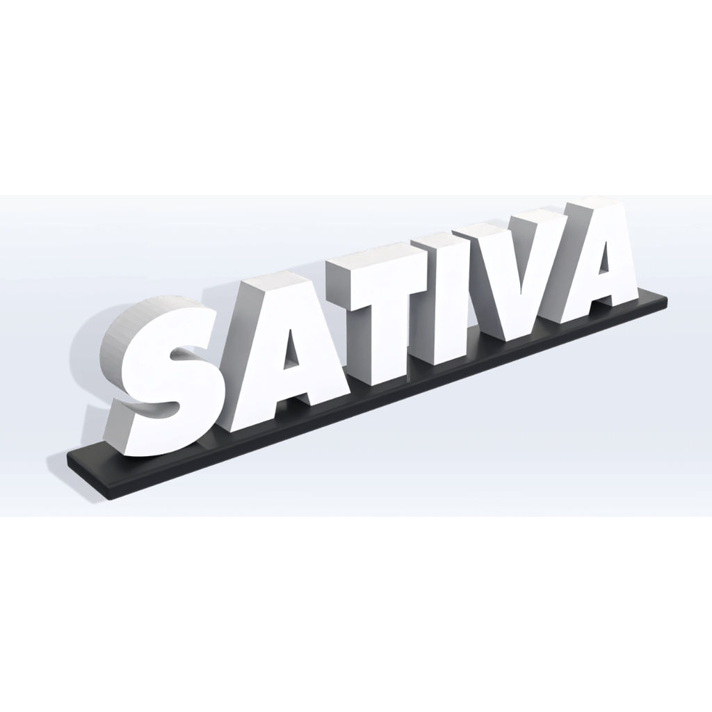 SIGN | Acrylic Sativa Pedestal Sign - SeattleDesignLab